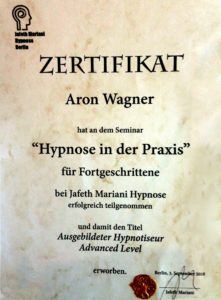 Hypnose Advanced Zertifikat Aron Wagner1